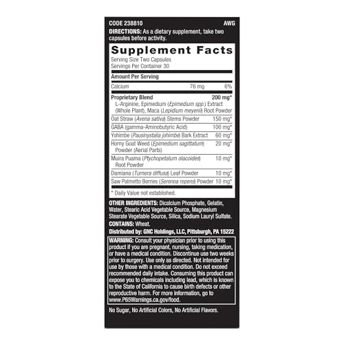 Men's Stamina Supplement Capsules D11282