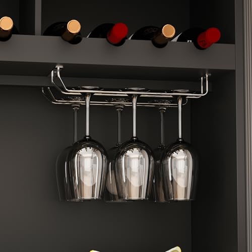 Modern Kitchen Pantry with Glass Doors and Adjustable Shelves Y512121
