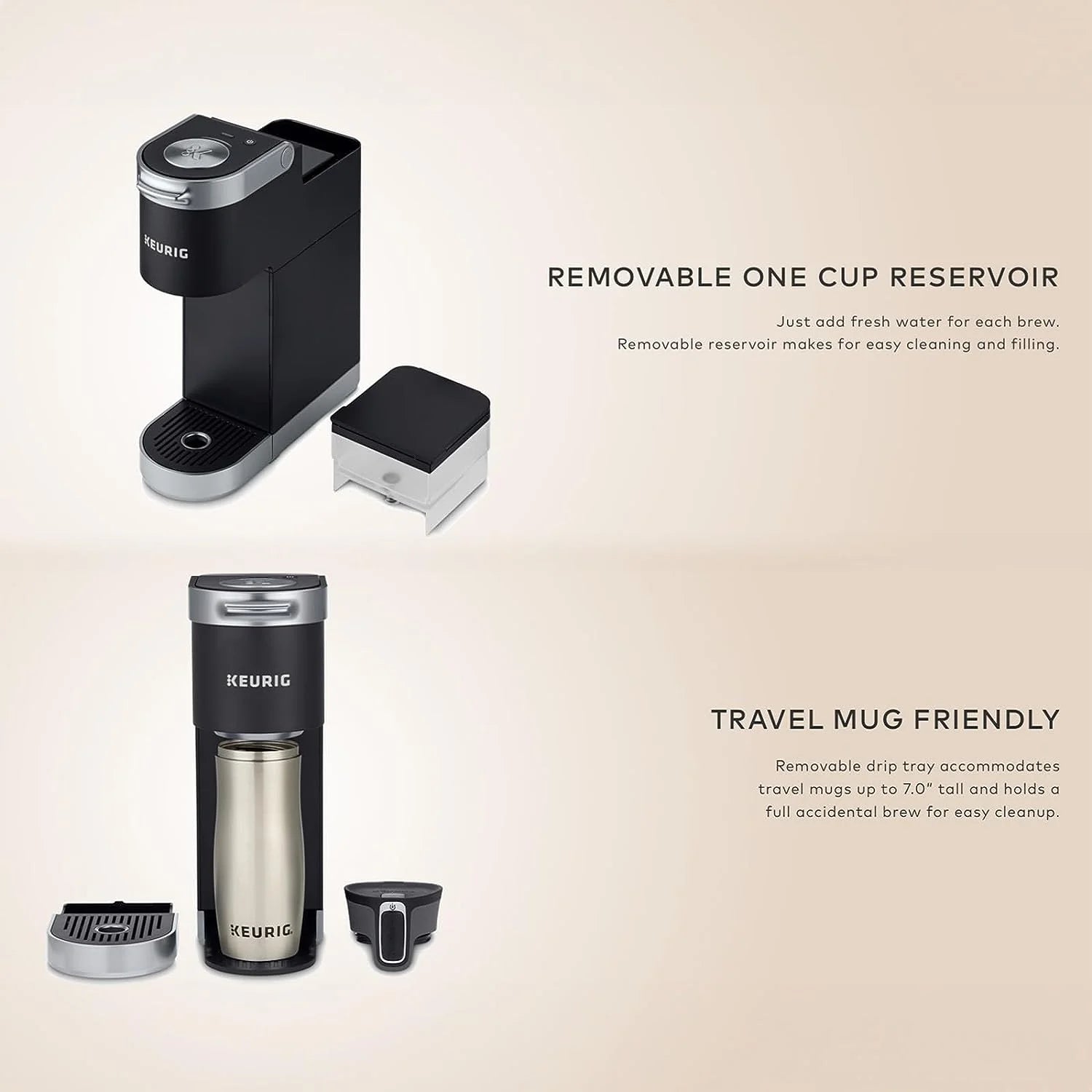 Single Serve Coffee Maker with 6-12 oz Brew Sizes, Black A265933