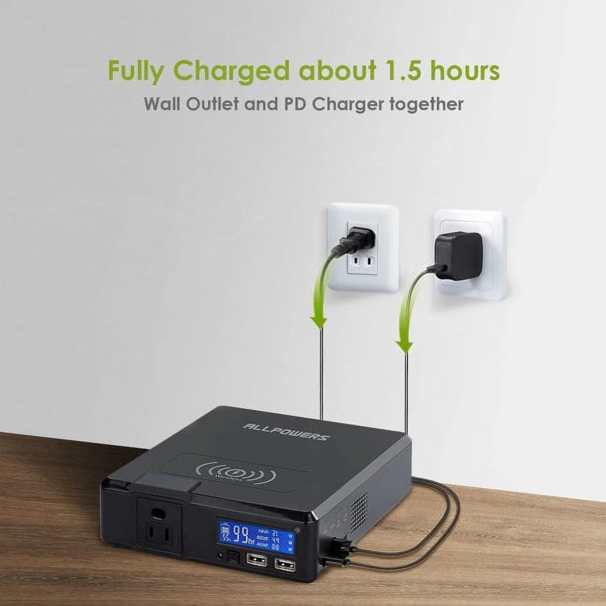 200W 154Wh Portable Power Station with 100W Foldable Solar Panel P106614