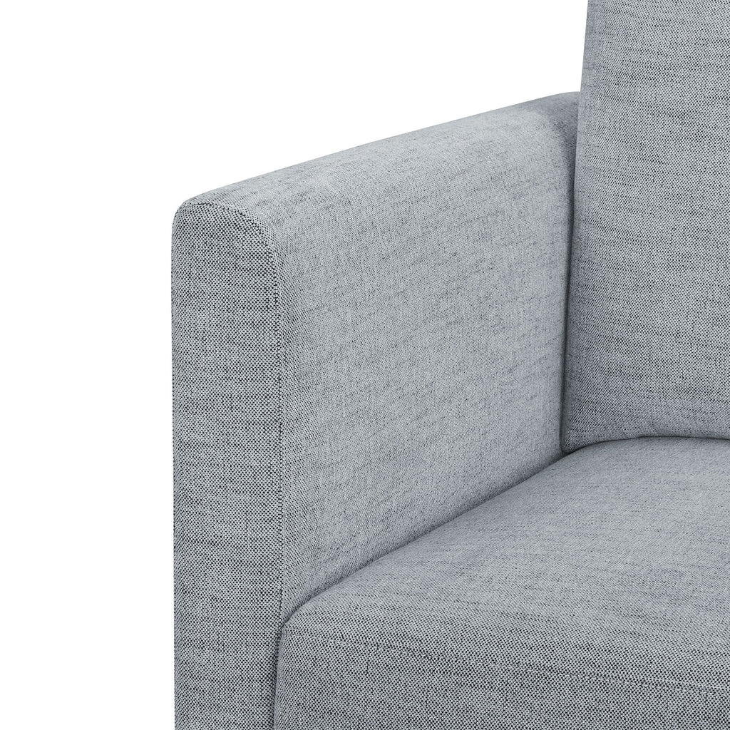 Modular Sectional Sofa with Ottoman, Gray Fabric R869