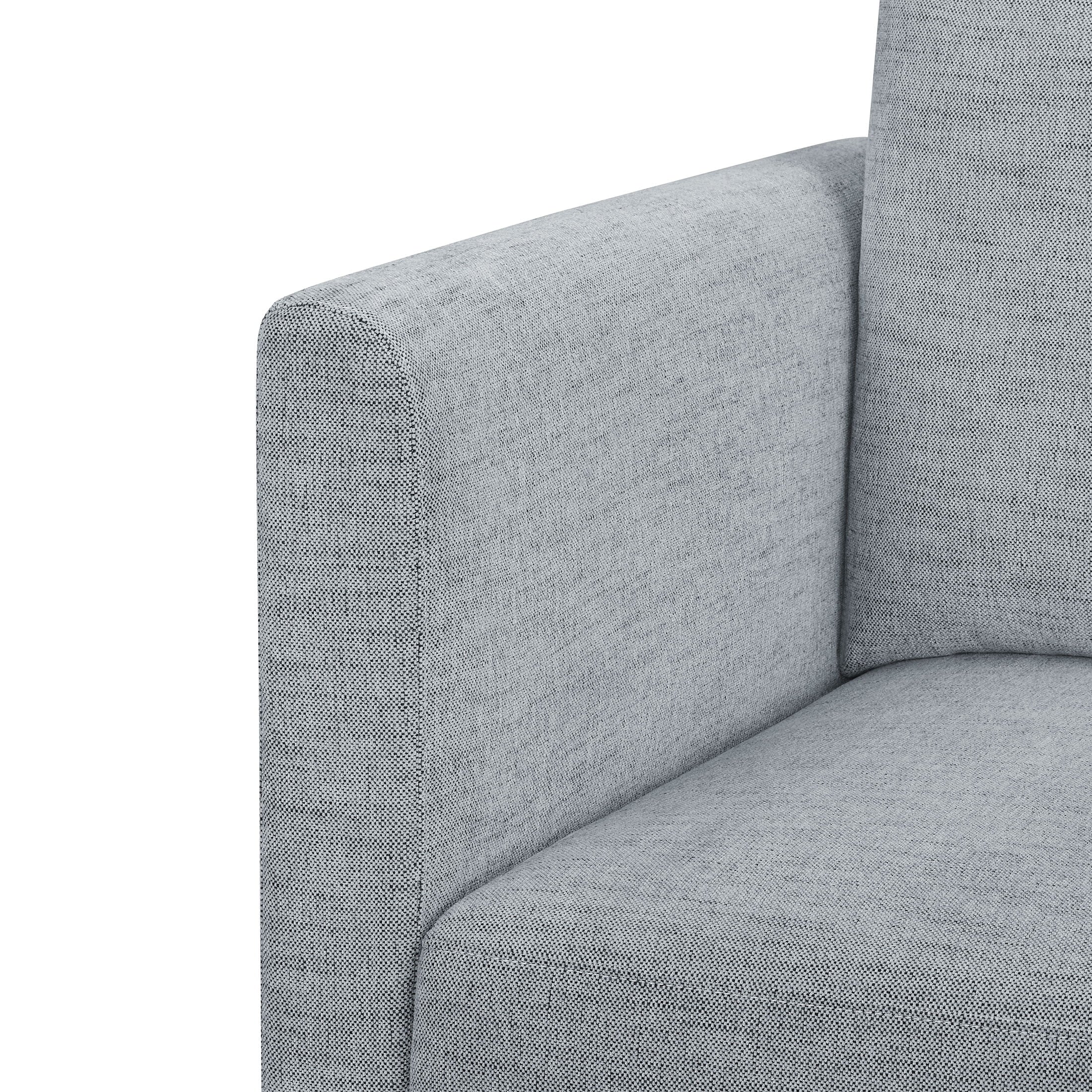 Modular Sectional Sofa with Ottoman, Gray Fabric R869