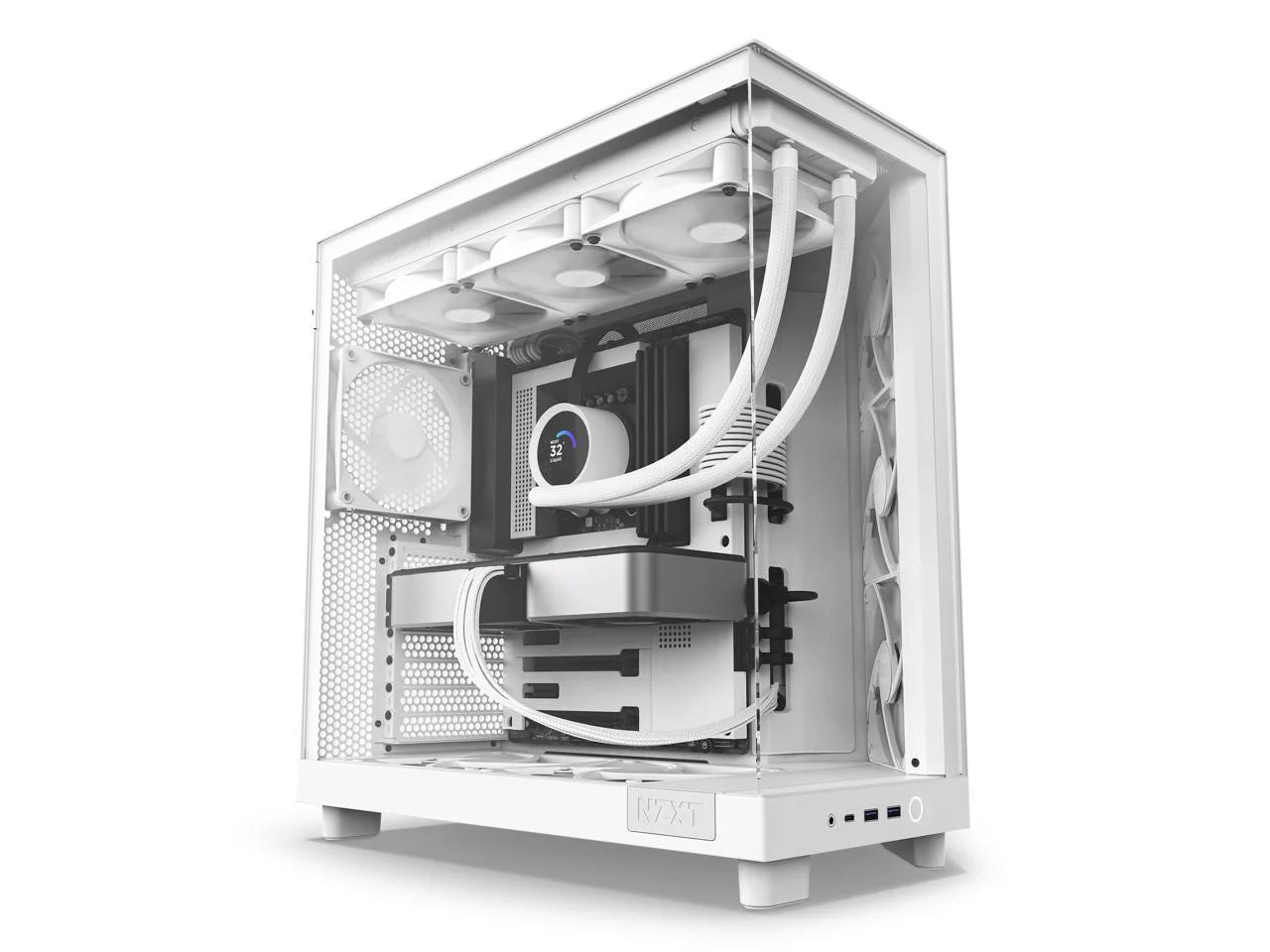 Compact Dual-Chamber Mid-Tower Airflow Case, White P7047