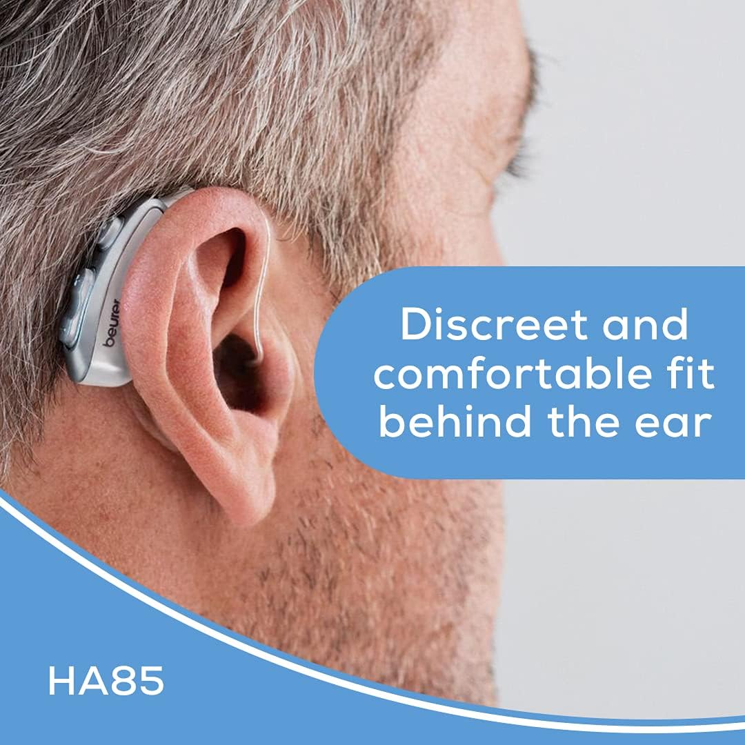 Digital Hearing Amplifier for Seniors, Adjustable Sound, Grey D7222