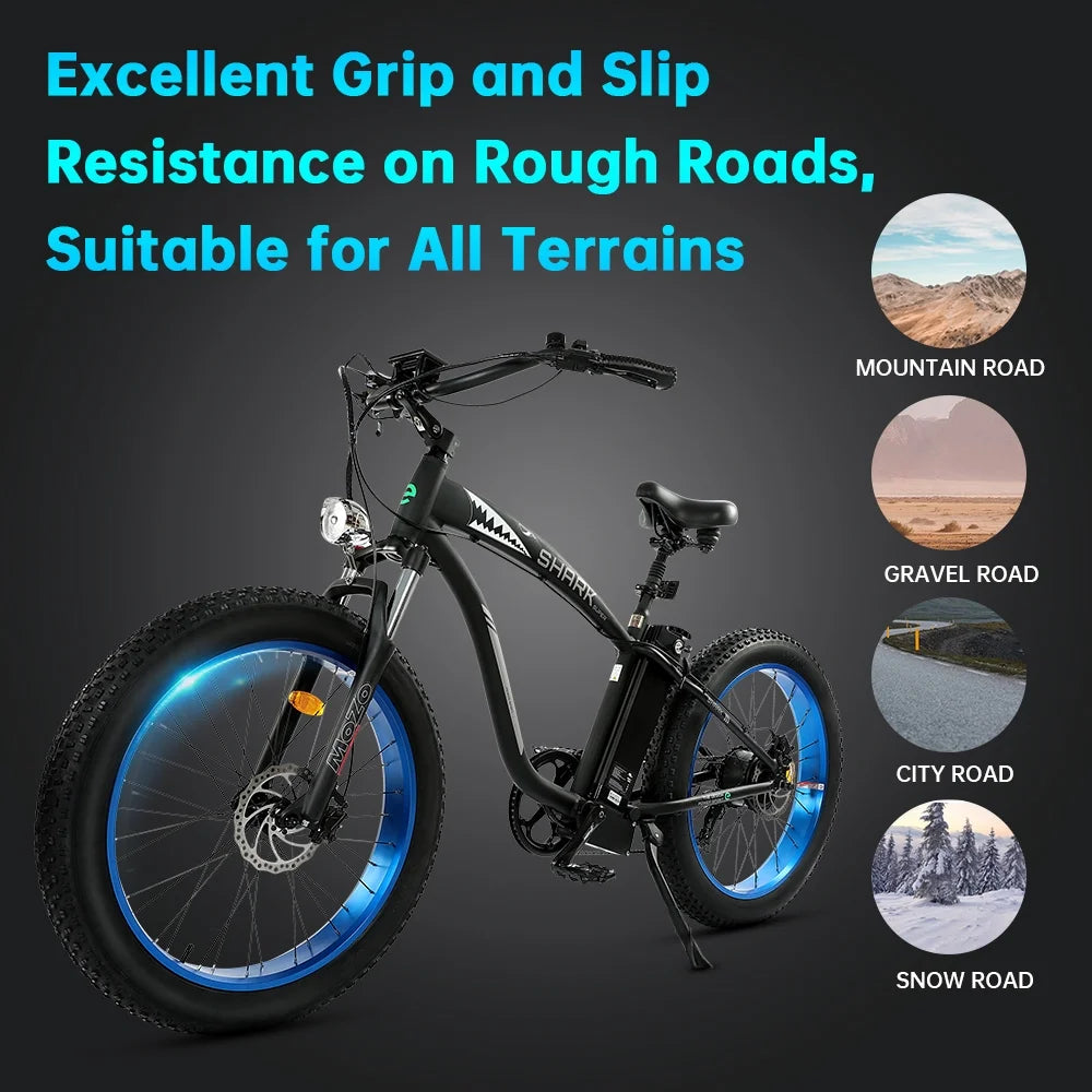 Electric Bike Fat Tire 26" Adults Aluminum Frame 750W Motor 48V 12.5AH S993