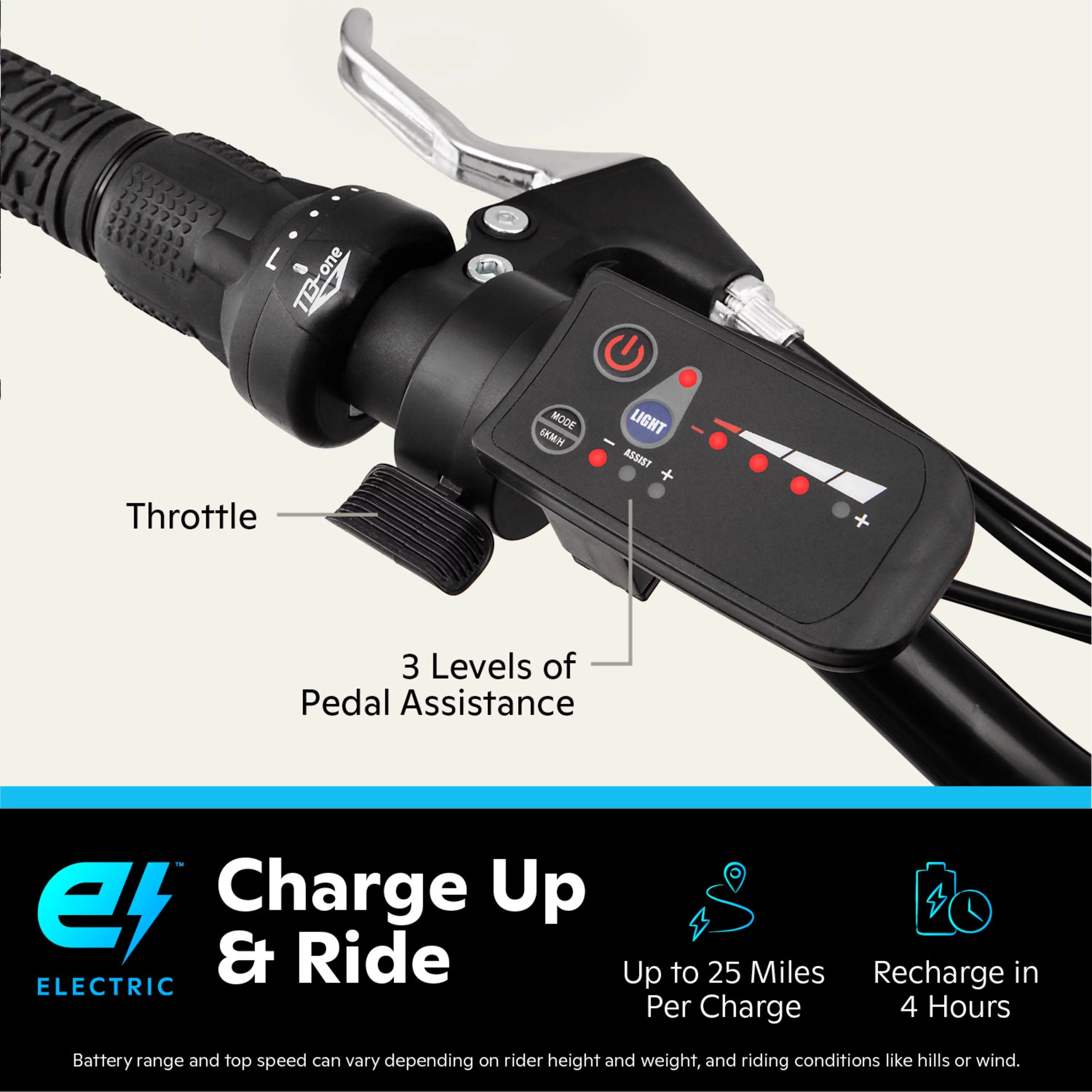 Electric Mountain Bike for Adults, 7 Speeds, 250w U821409