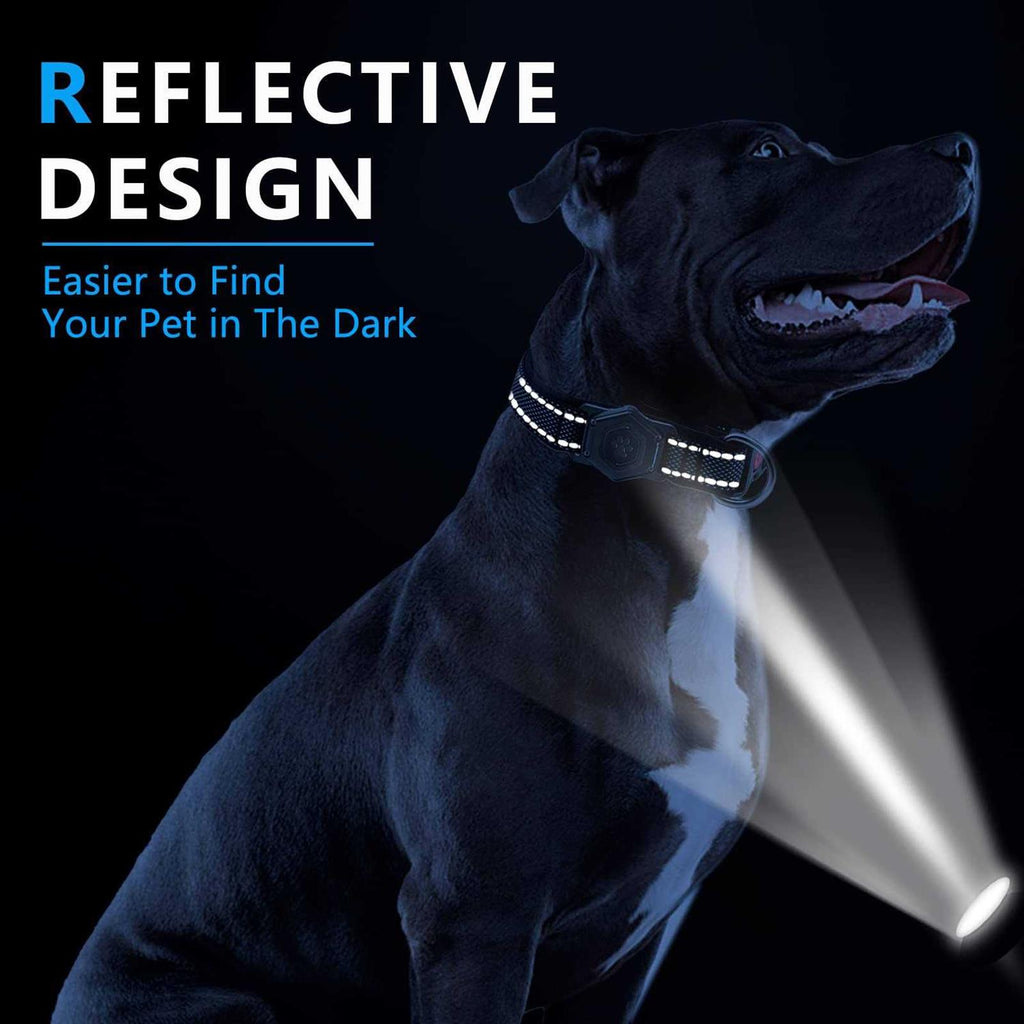 Waterproof GPS Tracking Dog Collar with Reflective Strip, Adjustable Soft Pet Collar U582918