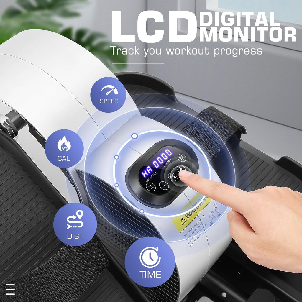 Under Desk Elliptical with Fitness App and LCD Display T2522