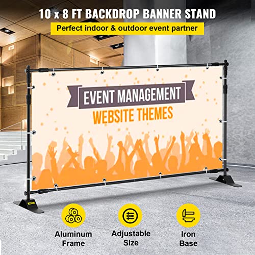 Backdrop Banner Stand 8 x 8 Ft Adjustable Height with Carrying Bag H6319