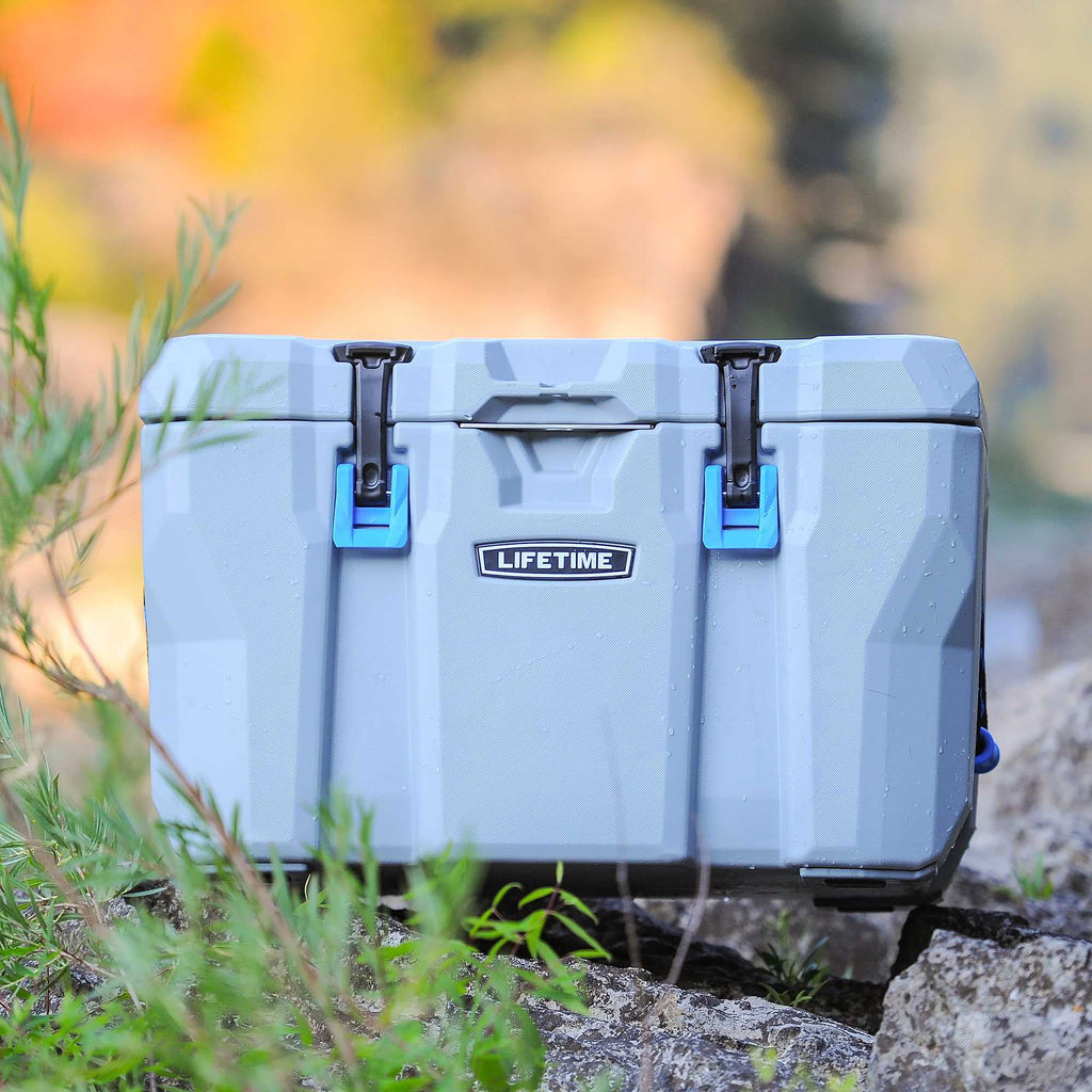 55 Quart Polyethylene Cooler, Light Gray E8371