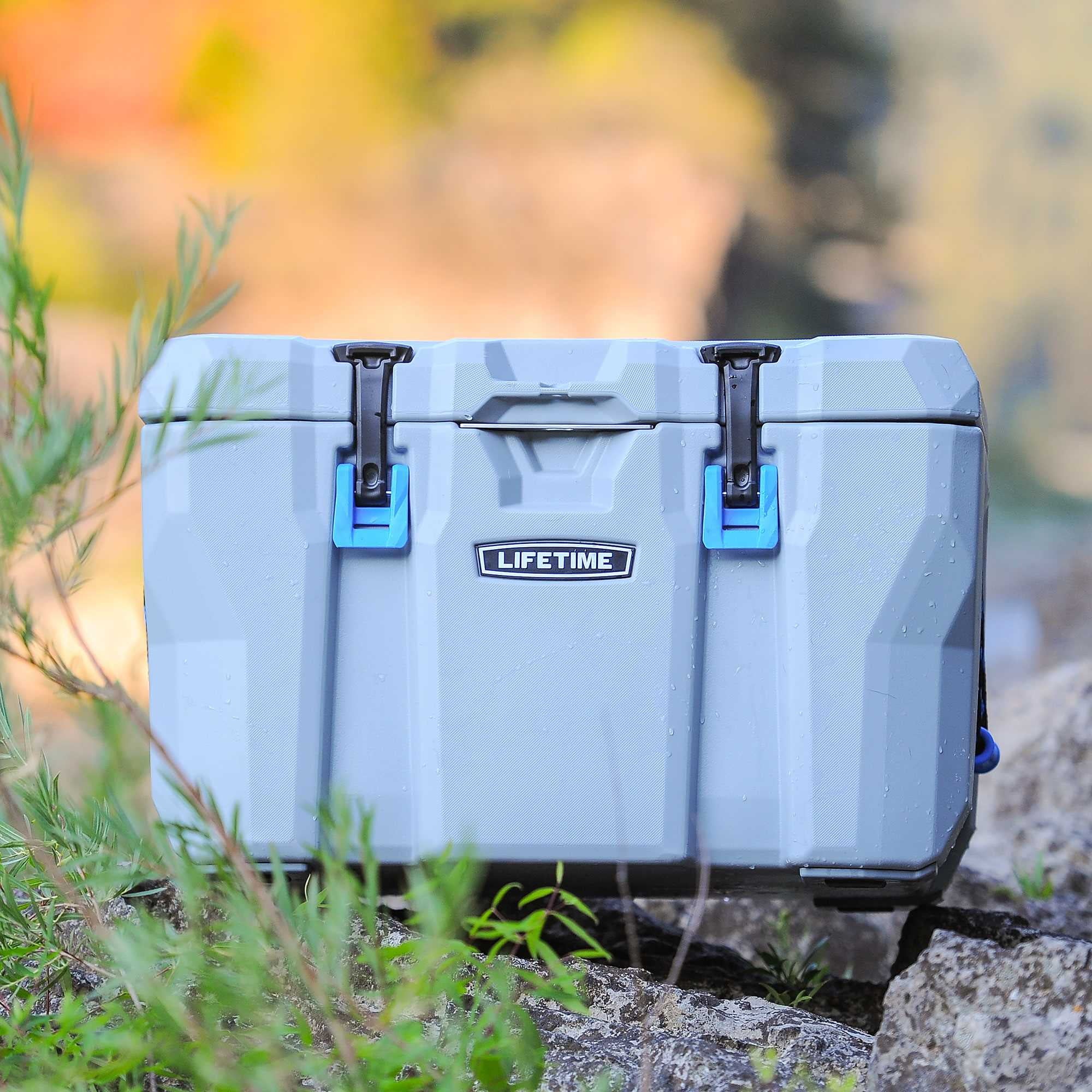 55 Quart Polyethylene Cooler, Light Gray E8371