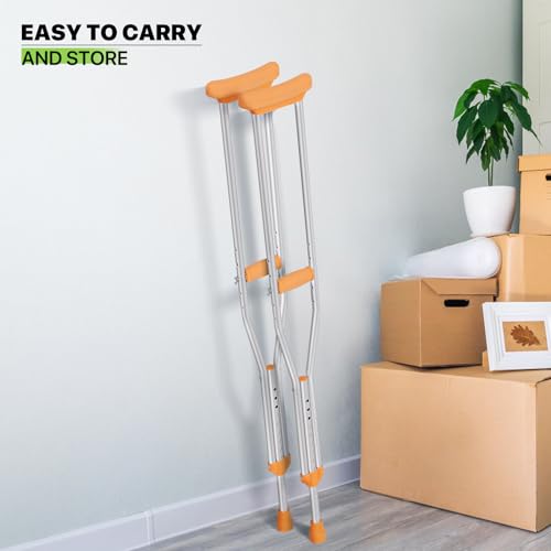 Aluminum Underarm Crutches for Adults, Adjustable Lightweight, Medium I82704