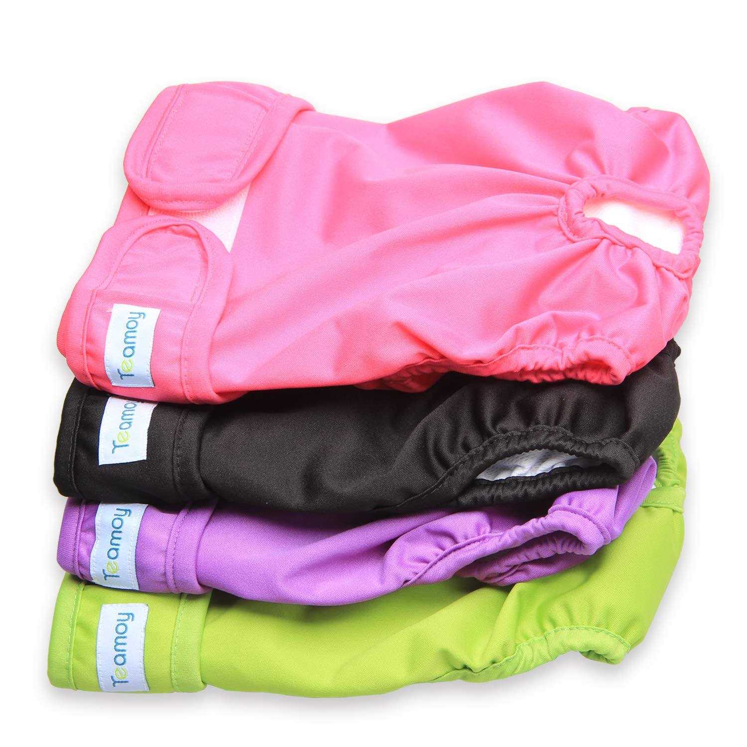 4pcs Washable Female Dog Diapers, Reusable Doggie Diaper Wraps V622