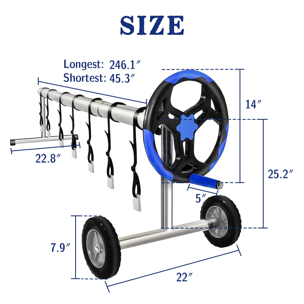 20 ft Aluminum Pool Cover Reel Set for Inground Swimming Pool E7000