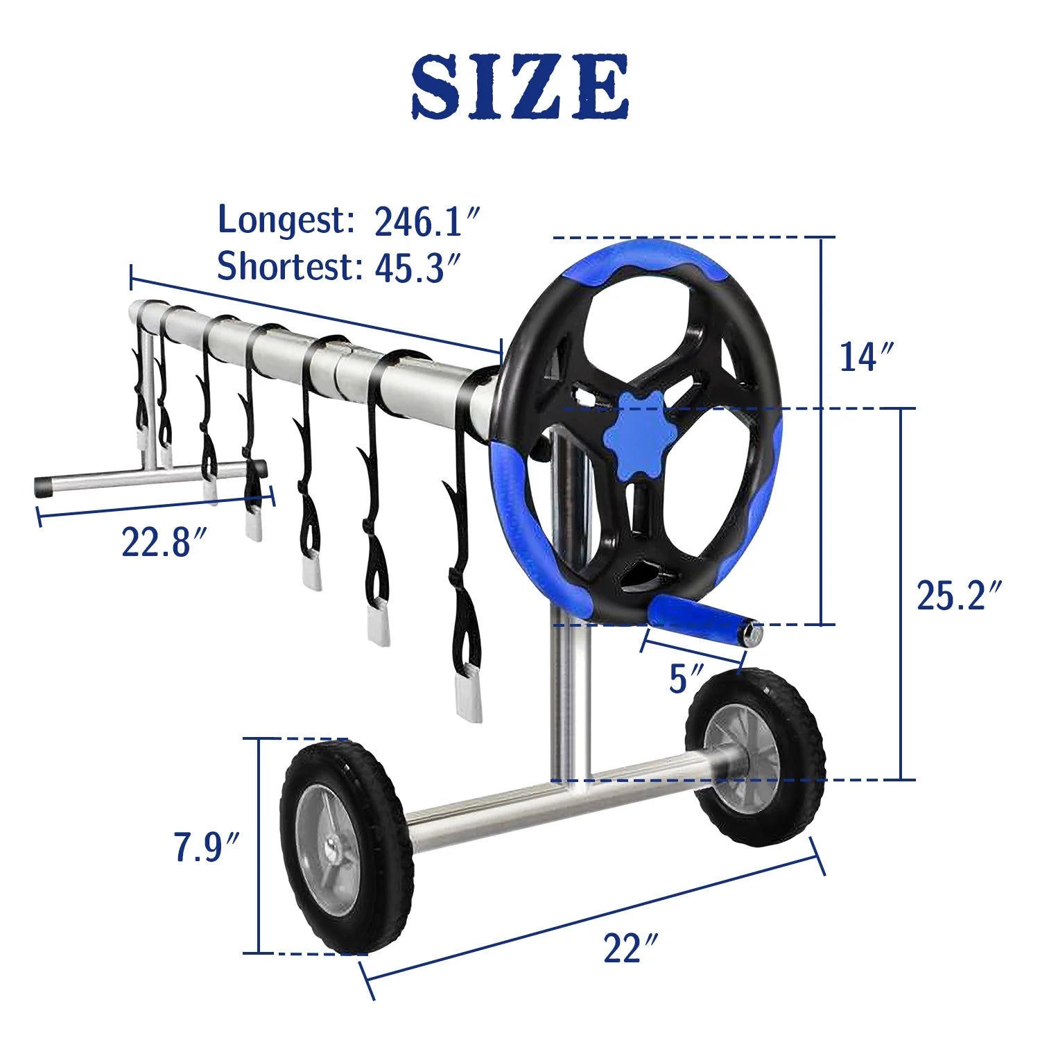 20 ft Aluminum Pool Cover Reel Set for Inground Swimming Pool E7000