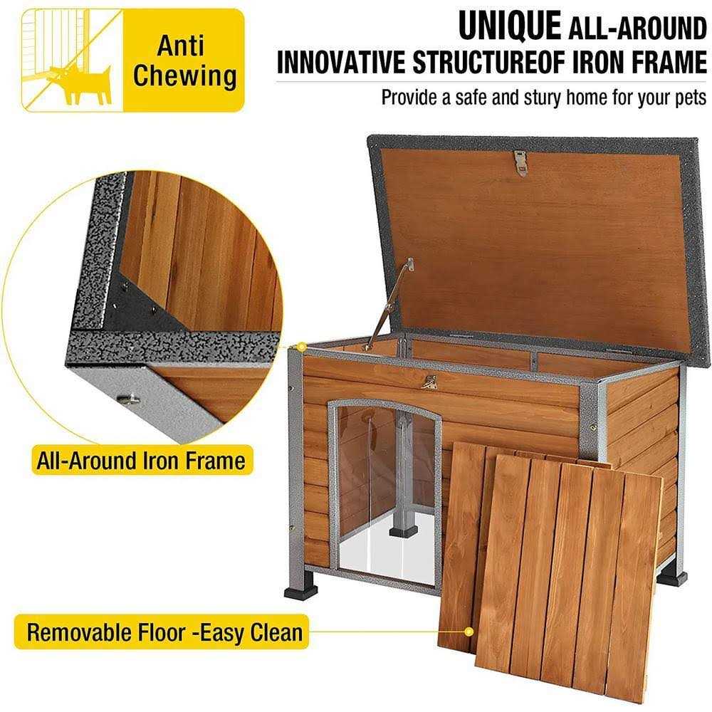 Wooden Dog Crate House with Iron Frame U2503