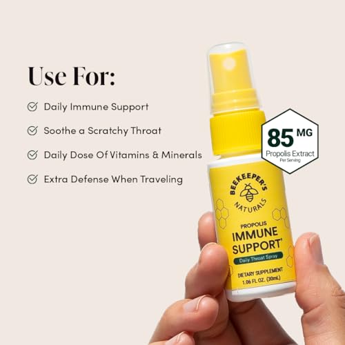 Propolis Throat Spray, 95% Bee Propolis Extract, Natural Sore Throat Relief, 1.06 oz D1125