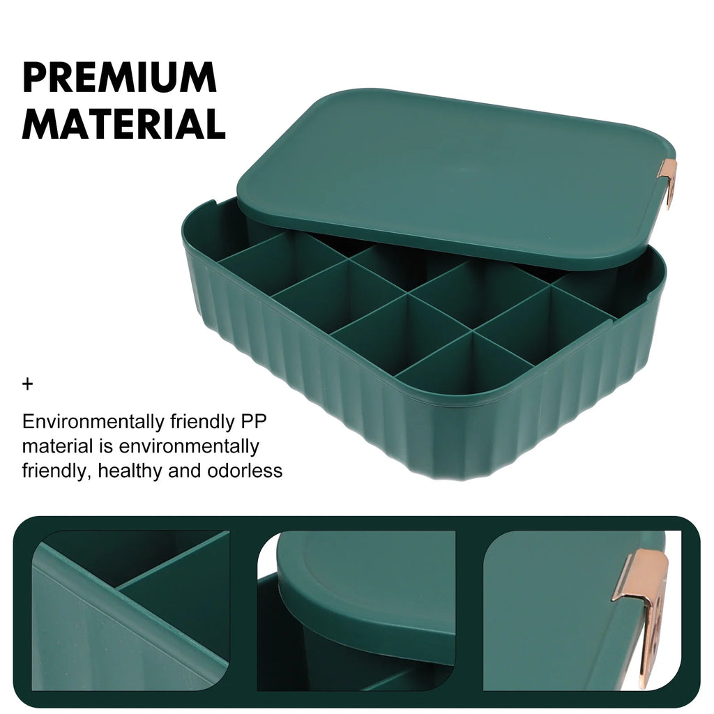 Underwear Drawer Storage Organizer Bin Box Green H647