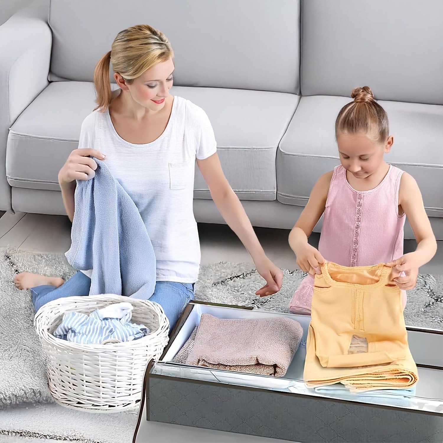 Under Bed Storage Containers Foldable Bags for Blankets and Sweaters J735