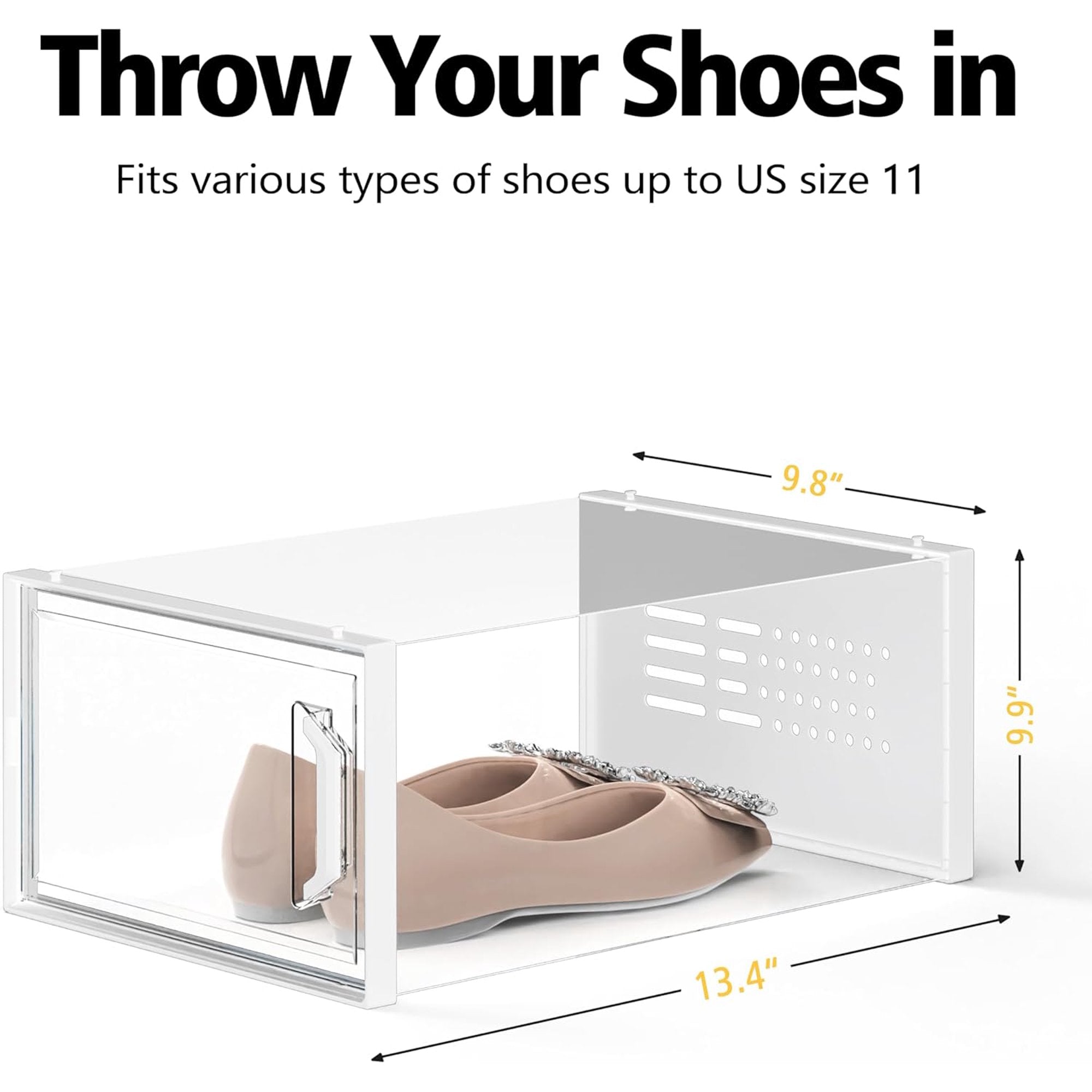 Shoe Storage Box 12 Pack Stackable Breathable S91906