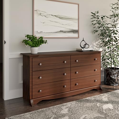 Rustic White Double Drawer Dresser with Nightstand B8769