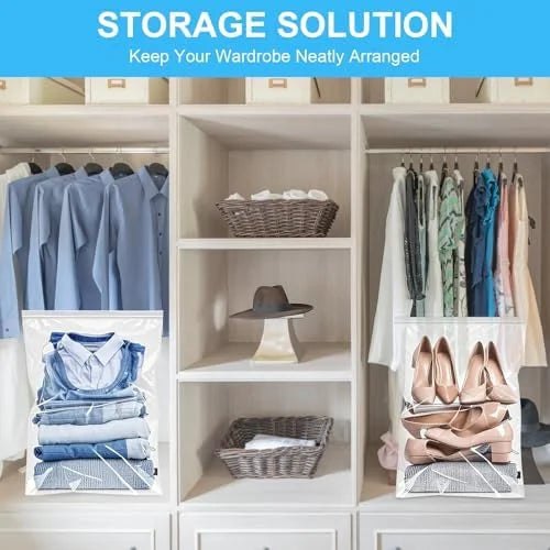 5 Gallon Plastic Storage Bags (10 Pack) - Resealable Clear Zipper Bags for Clothes, Travel & Moving K97441