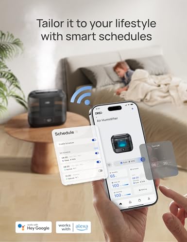 Smart Humidifier for Bedroom, Top Fill 4L Cool Mist, Quiet Ultrasonic G615986