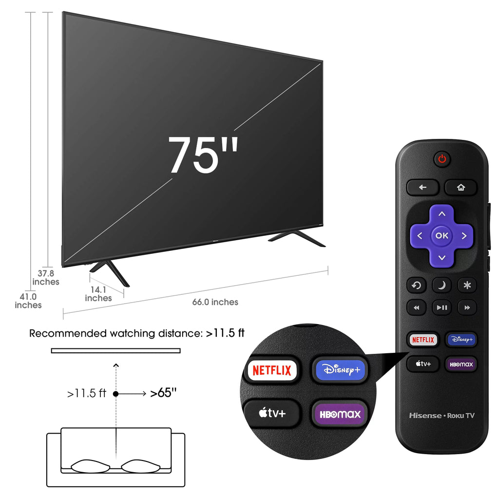 75" 4K UHD LED Roku Smart TV B30093