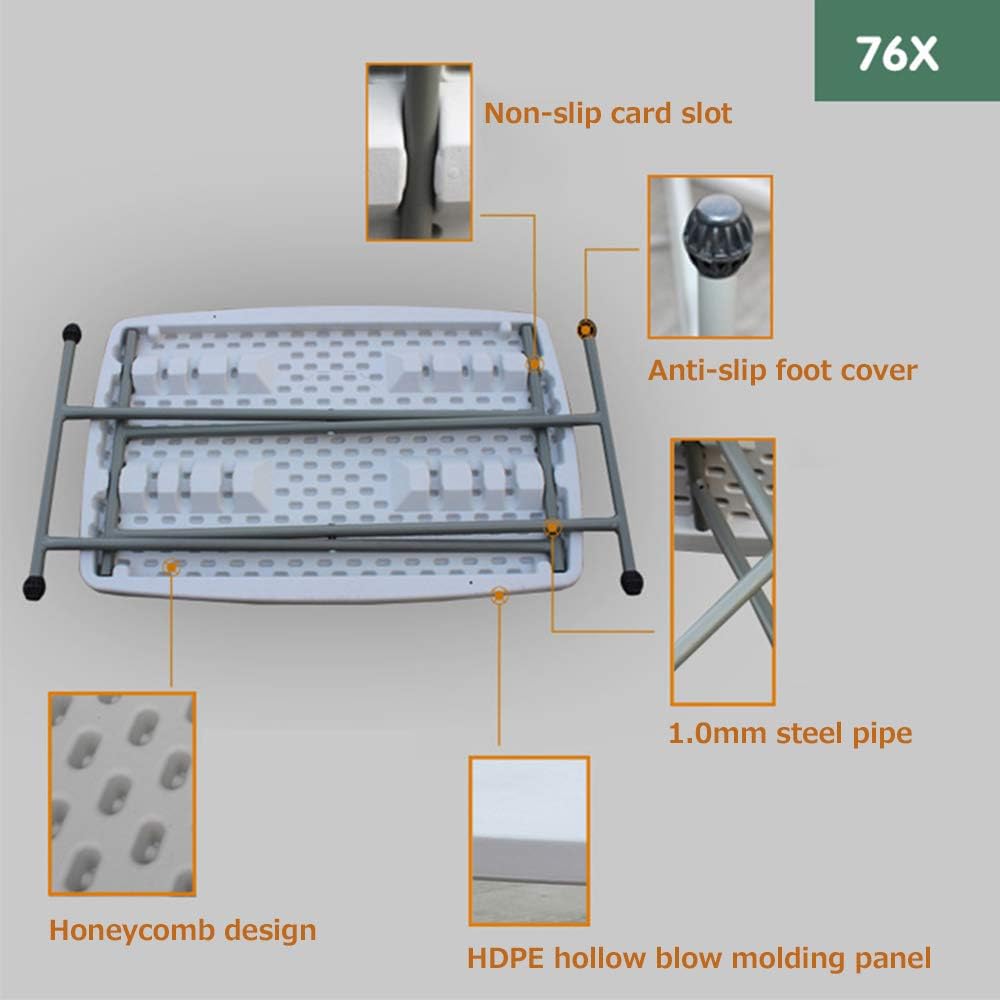 Lightweight Folding Table for Small Spaces, White G6180