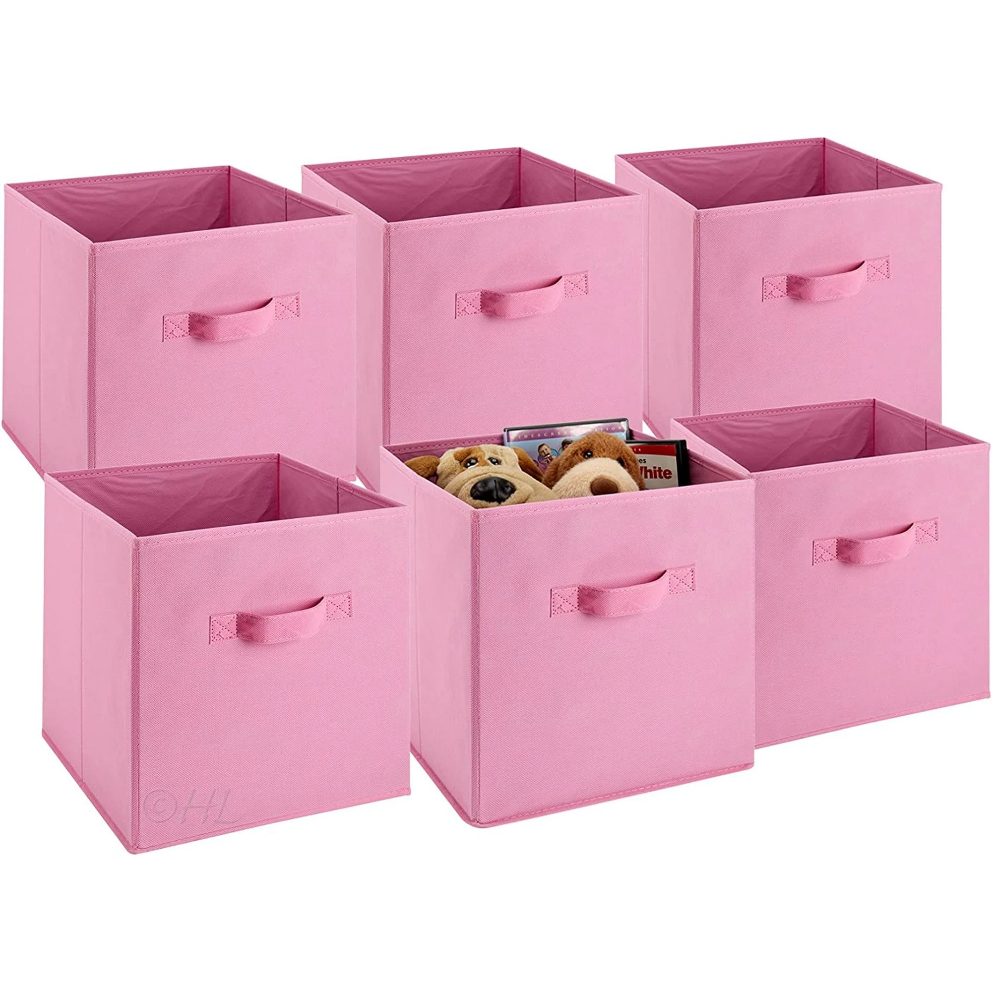 Foldable Laundry Storage Bins 6-Pack Collapsible Cube Organizers D72679