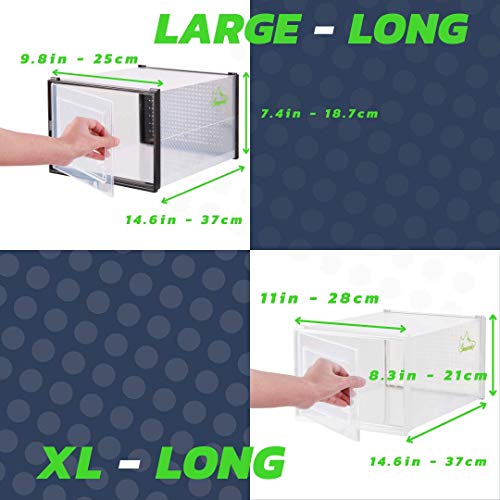 Shoe Storage Boxes 6 Pack, Clear Plastic Stackable, Large V735