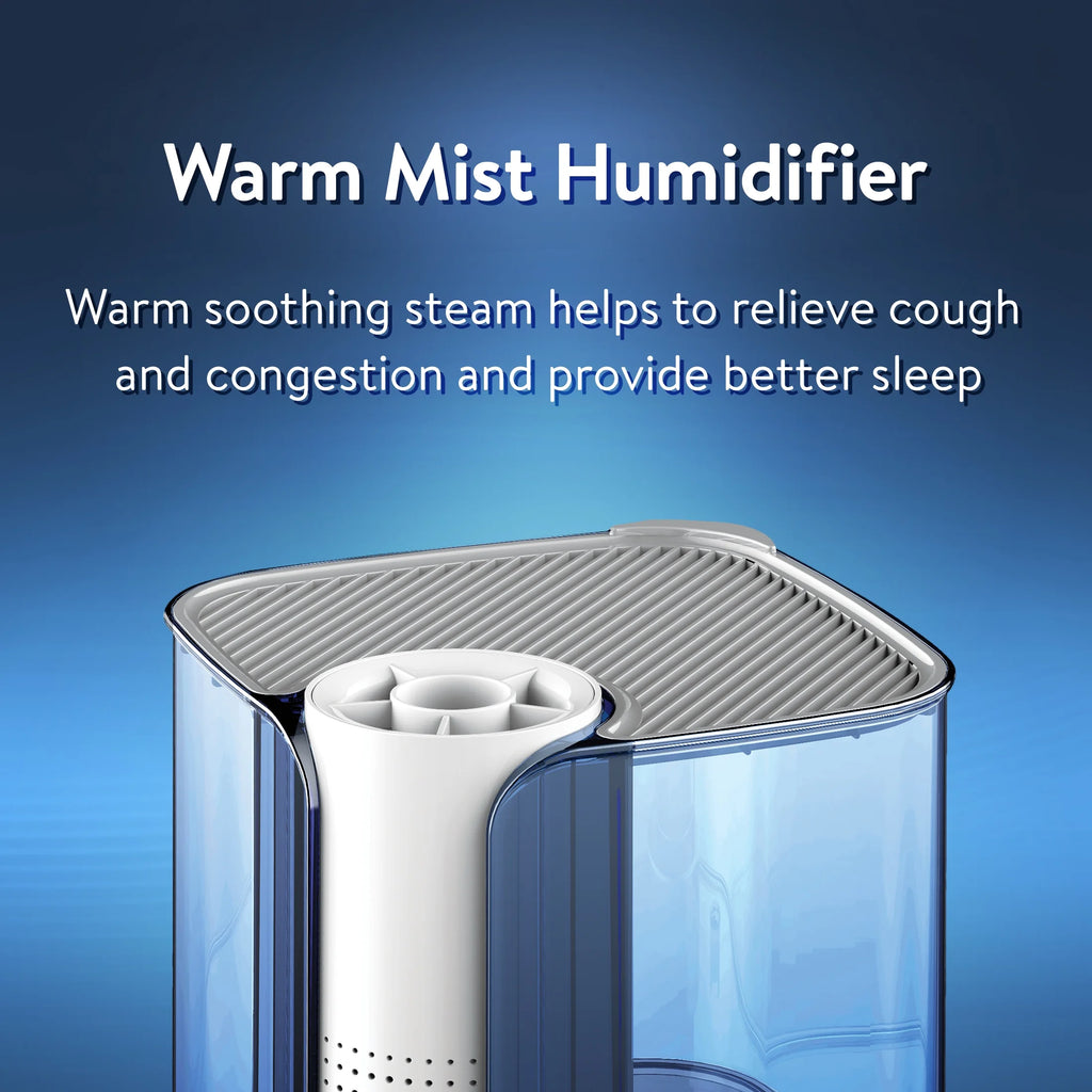 Warm Mist Humidifier, Filter Free, Top Fill, 1.3 Gallon O417