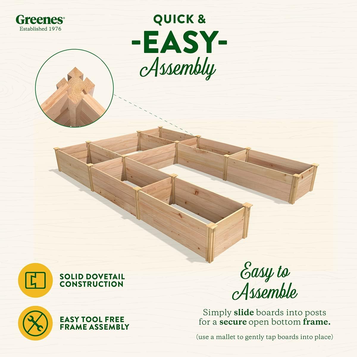 Cedar Raised Garden Bed, 8' x 12' x 16.5" U-Shaped Y63599