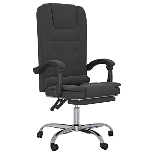 Massage Reclining Office Chair Black Velvet G5765