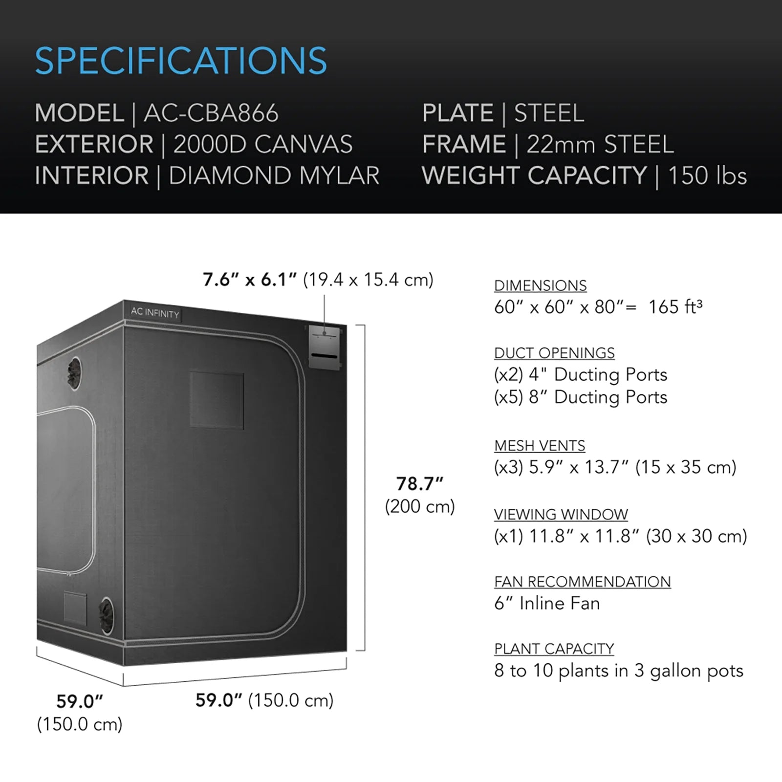 Grow Tent 5x5 for Indoor Hydroponics B6574