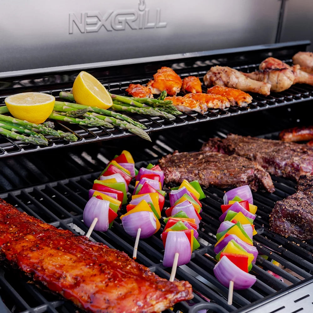 5-Burner Propane Gas Grill with Side Table and Ceramic Searing Side Burner O64010