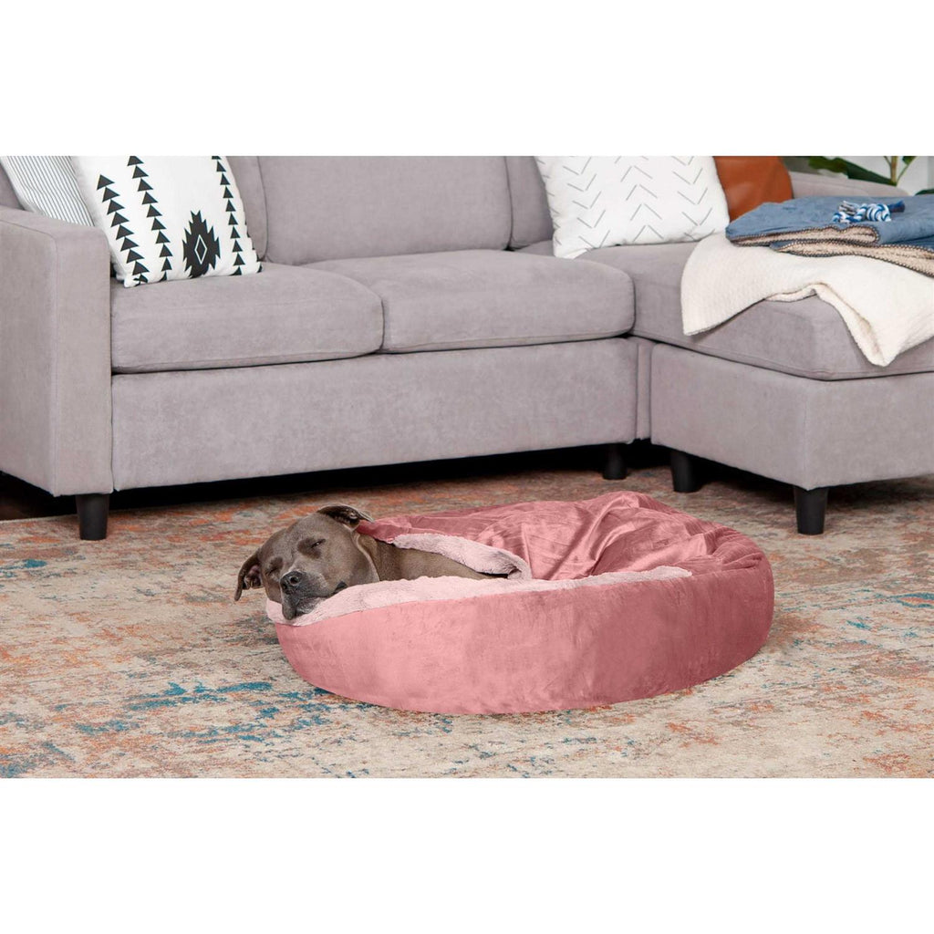 Faux Fur Hooded Donut Bed F525