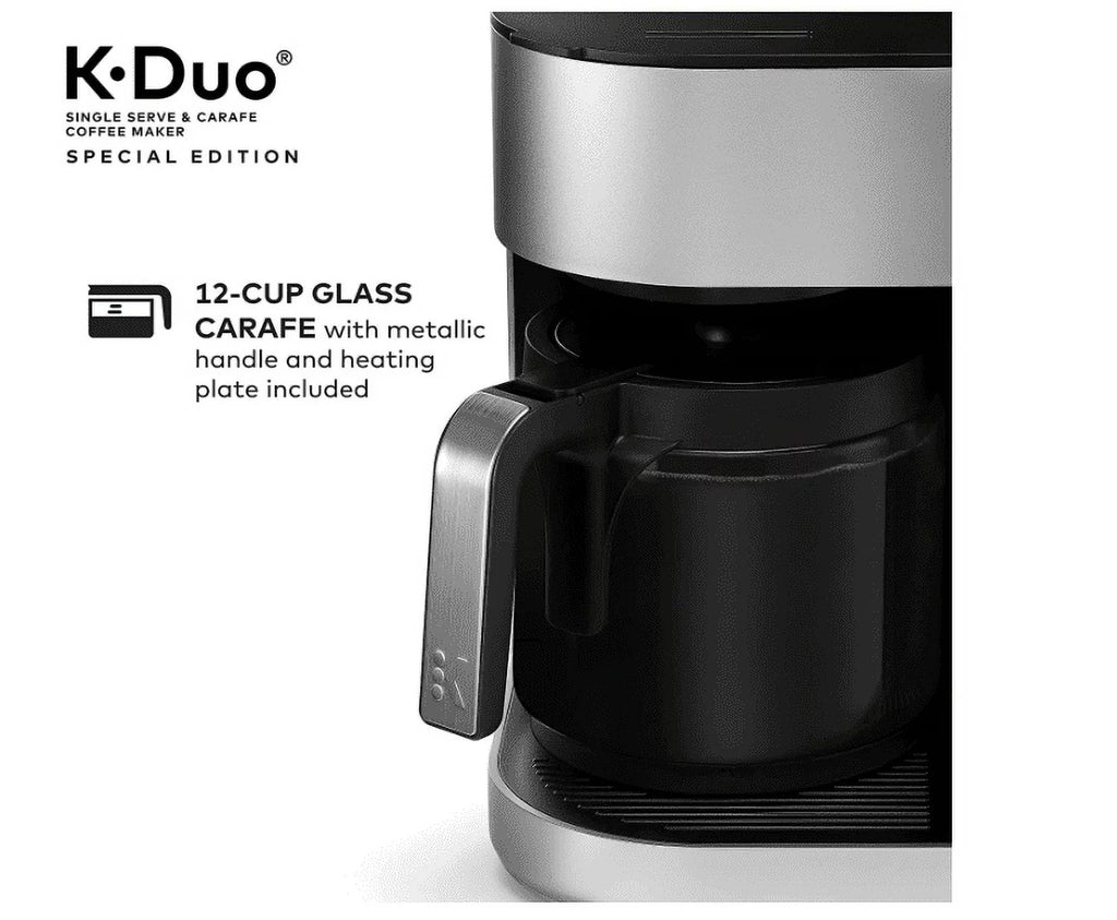 Single Serve and 12-Cup Drip Coffee Maker with K-Cup Pod Compatibility, Silver G8881