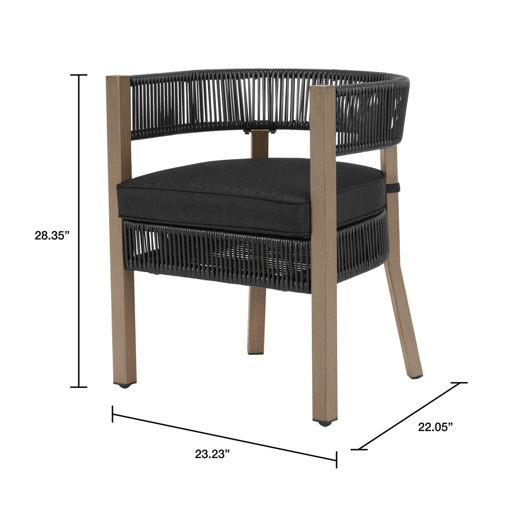 5-Piece Wicker Outdoor Dining Set, Black E721