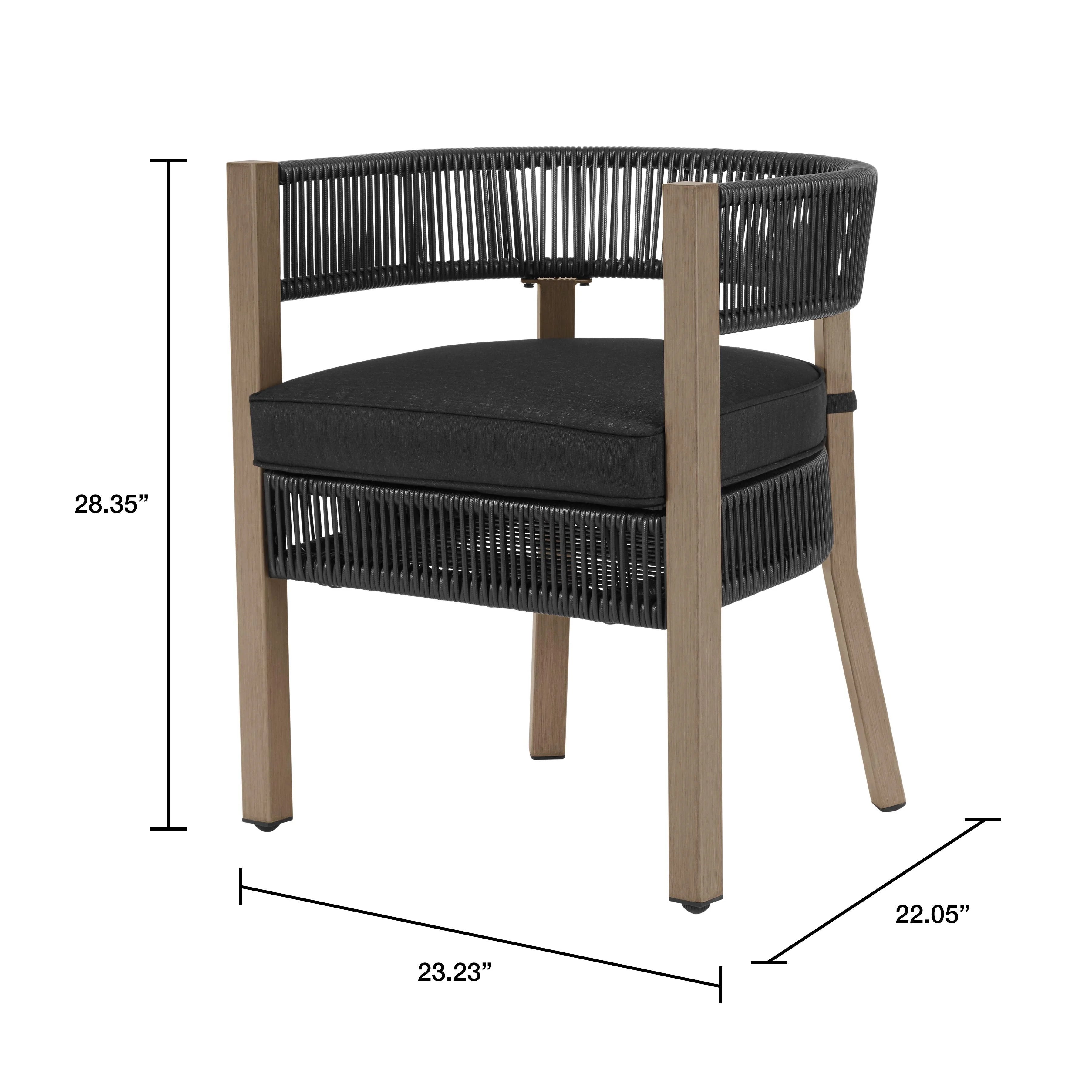 5-Piece Wicker Outdoor Dining Set, Black E721
