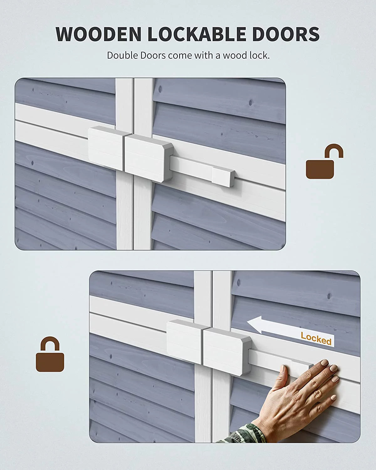 Outdoor Storage Cabinet Garden Shed with Asphalt Roof F332