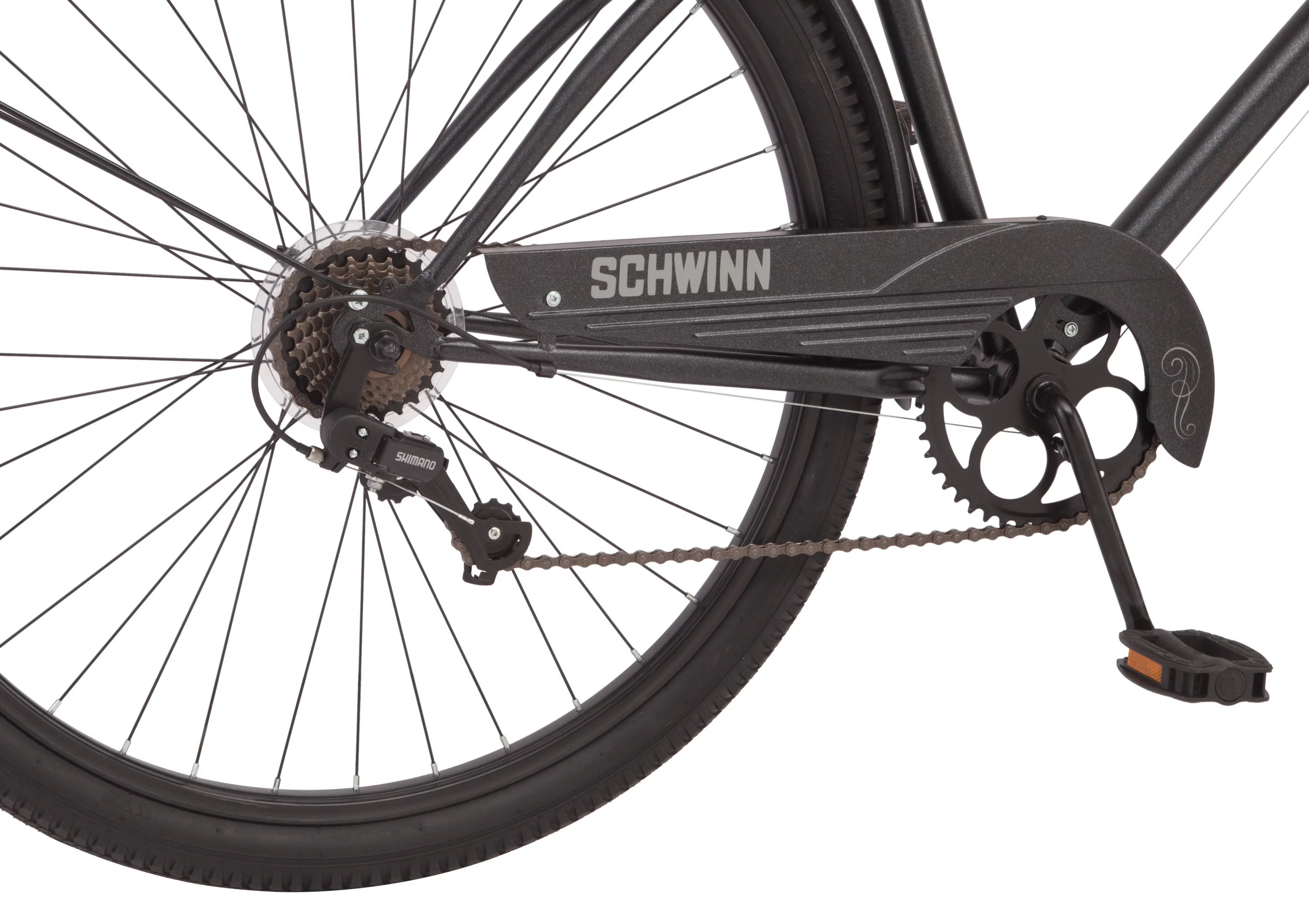 Men's cruiser bike, 29-inch wheels, 7 speeds, black C3776