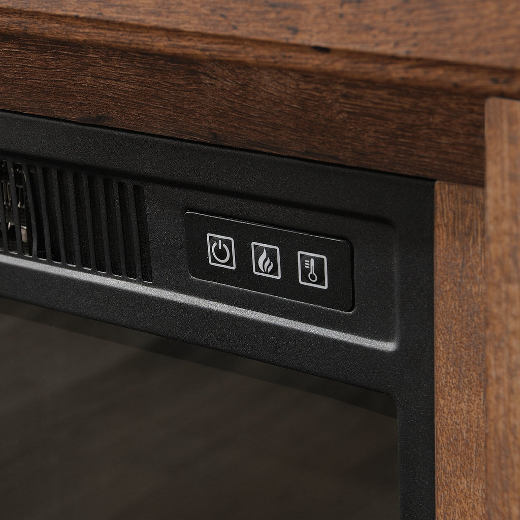 Rustic Fireplace TV Stand for TVs up to 50", Vintage Oak Finish S64604