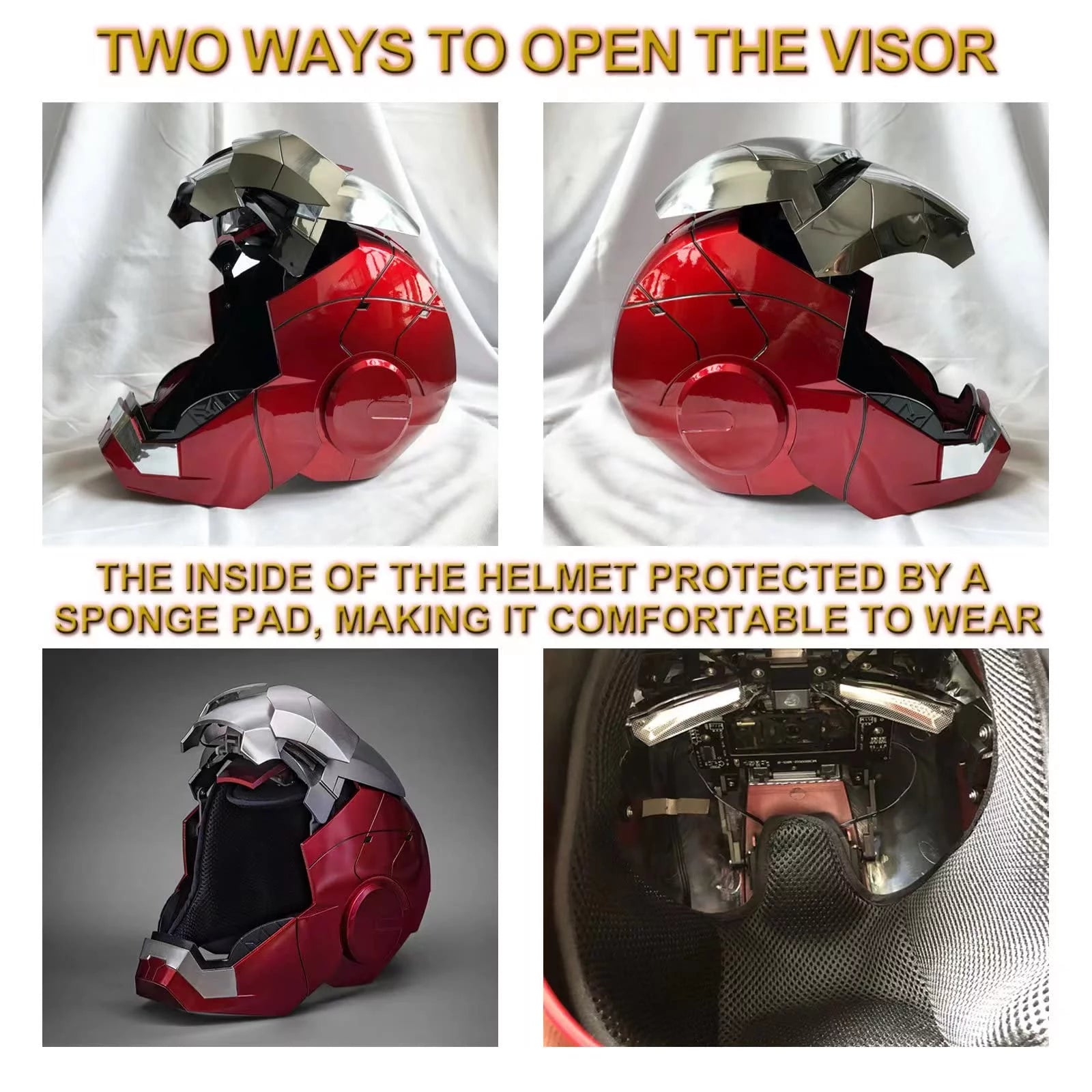 Iron Man Helmet Electronic Wearable Mask with LED Eyes W351