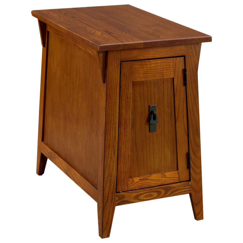 Leick Home 10032-RS Mission Cabinet End Table, Made with Solid Wood, Side Table for Living Room, Bedroom and Printer Stand, Russet Finish