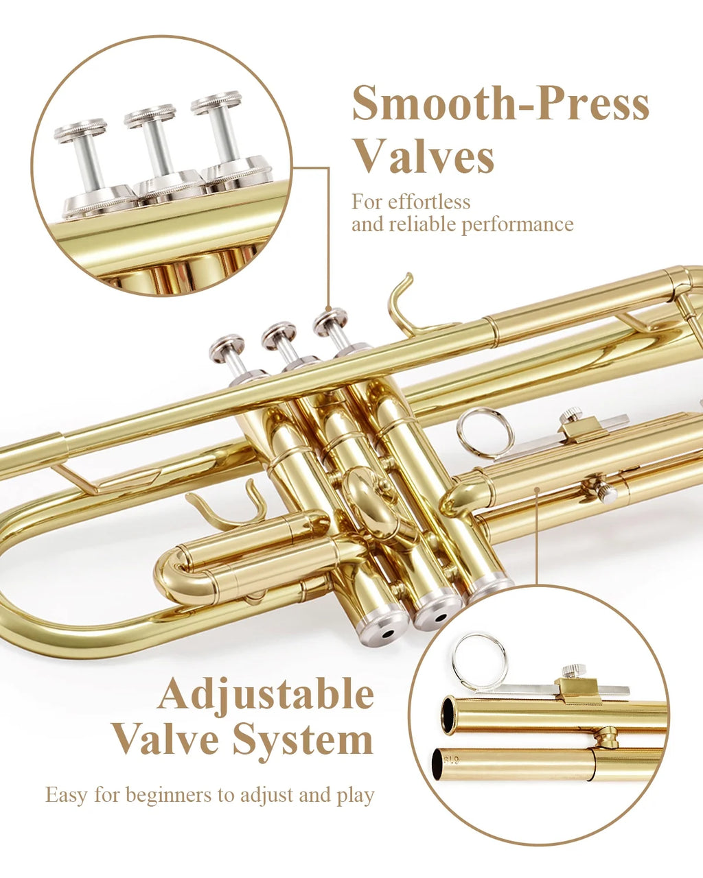 Bb Standard Brass Trumpet with Case Y8206