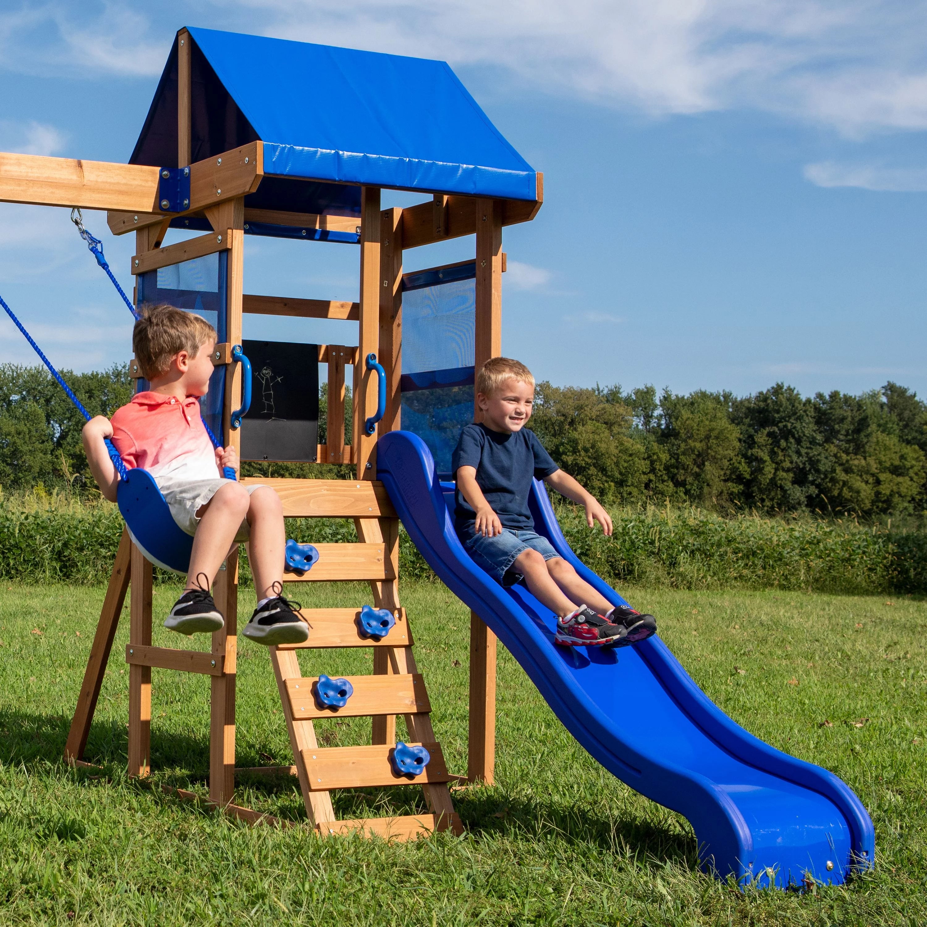 Wooden Cedar Swing Set B81137