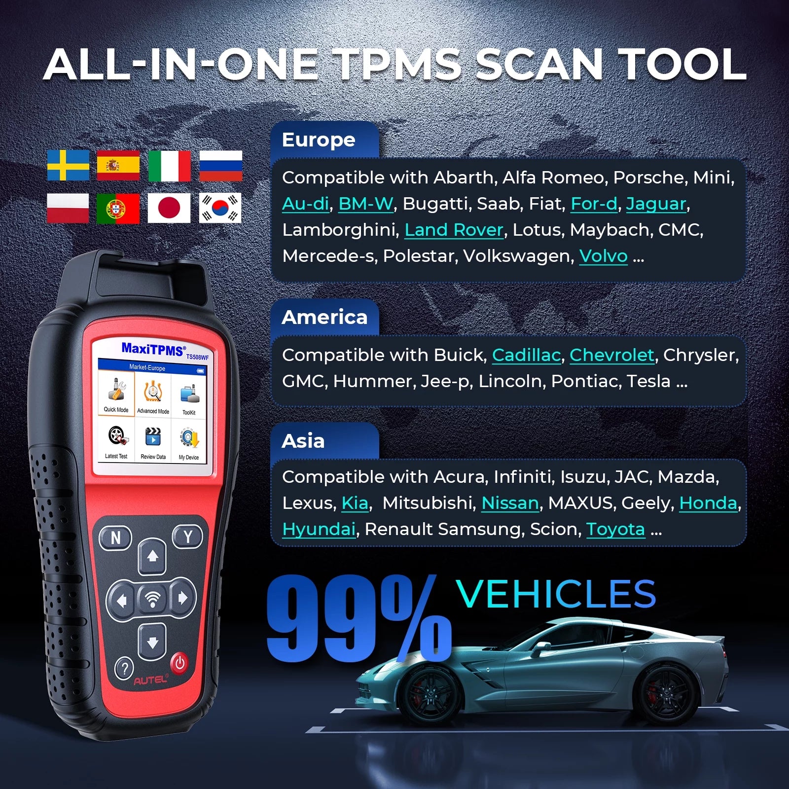 TPMS Programming Tool with Relearn and Diagnostic Scan Functions E131208