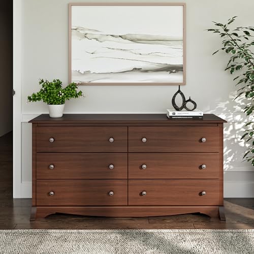Rustic White Double Drawer Dresser with Nightstand B8769