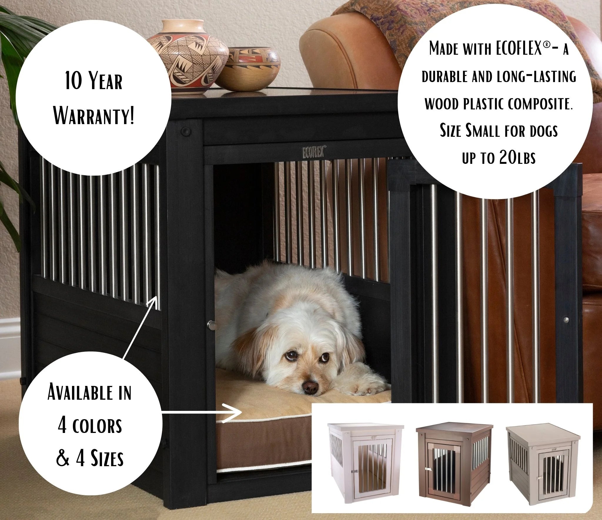 Dog Crate End Table - Antique White Medium Z35233